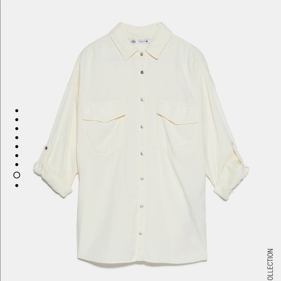 ZARA Basic Collared Shirt With Pockets - Picture 8 of 10